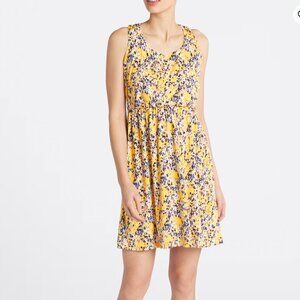 NEW Yellow Floral Mini Sleeveless Sundress Sz Small